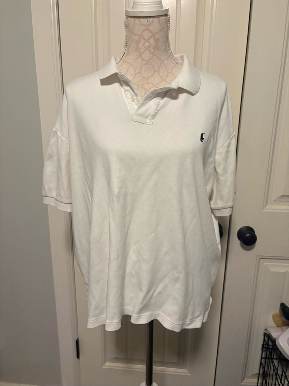 Ralph Lauren White Polo with Navy Pony Logo